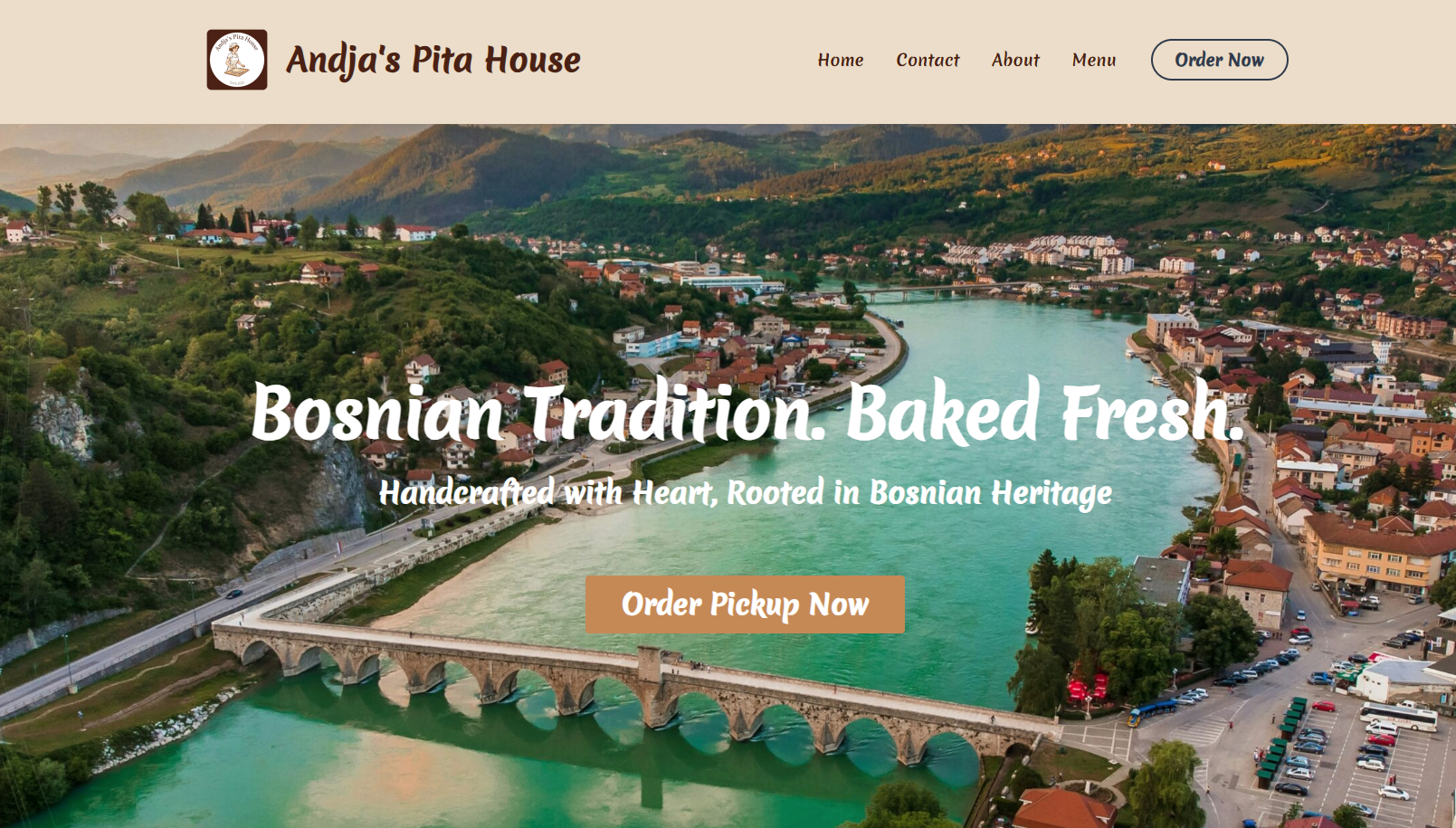 Andja’s Pita House Website Screenshot